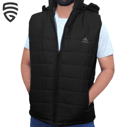 Adi Sleeveless Puffer Jacket in Black