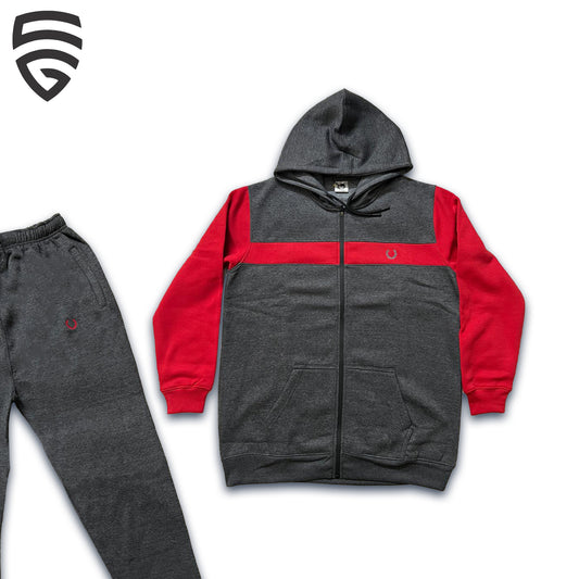 FP Charcoal & Red Men Track Suit